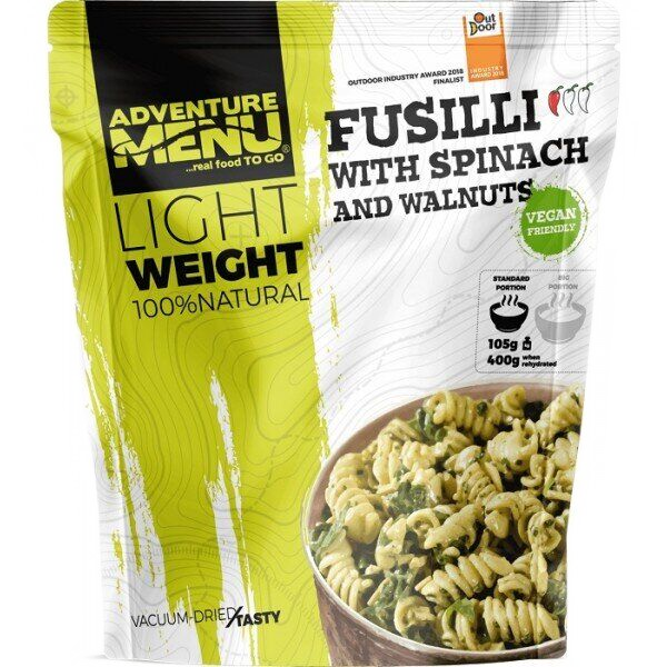 Макарони зі шпинатом та волоськими горіхами Adventure Menu Fusilli with spinach and walnuts 105 г