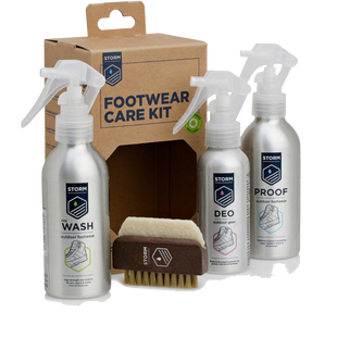 Набір для догляду за взуттям Storm Footwear Care Kit (150 Pre-Wash, Proof, Odor Crunch, Brush) 035.0040 фото