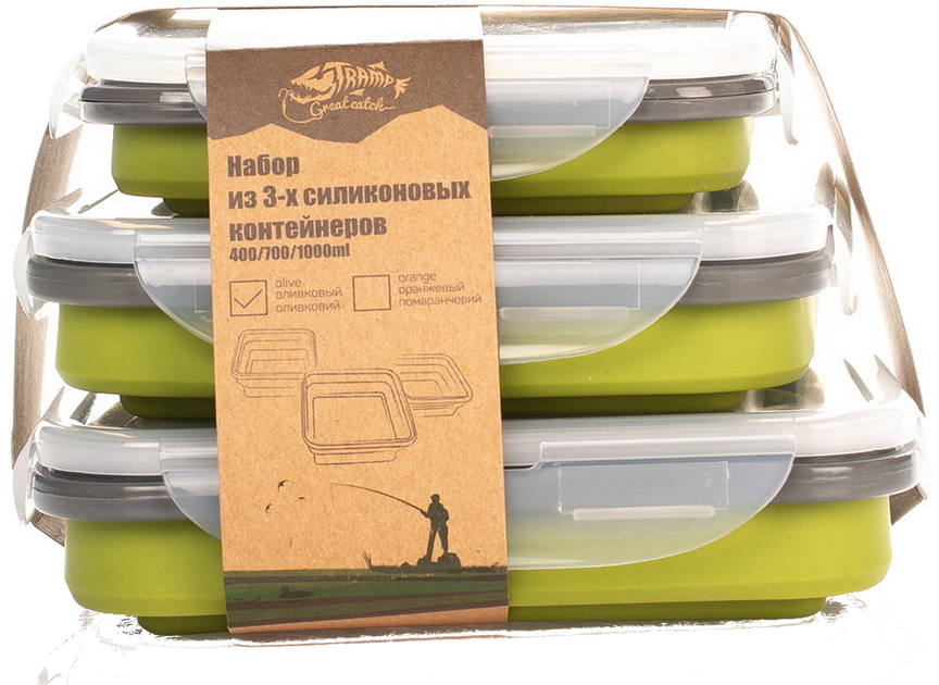Набір контейнерів Tramp (400/700/1000ml) UTRC-087-olive фото