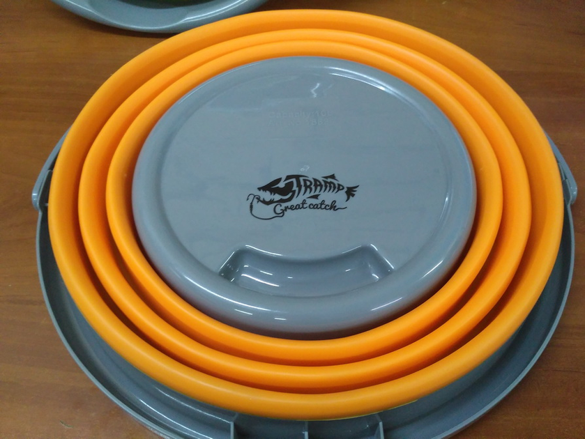Відро TRAMP складане силіконове 10л, Помаранчевий TRC-091-orange фото