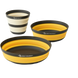 Набір посуду Sea to Summit Frontier UL Collapsible Dinnerware Set 1P (2 миски+ 1 чашка), жовтий