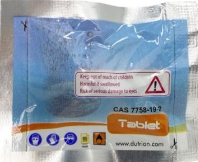 Таблетки для очищення води Dutrion Діоксид хлору, дозування 4г (500 л. води)
