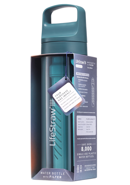 Пляшка-фільтр для води LifeStraw Go Filter Bottle, 650 мл LSW LGV422TLWW фото