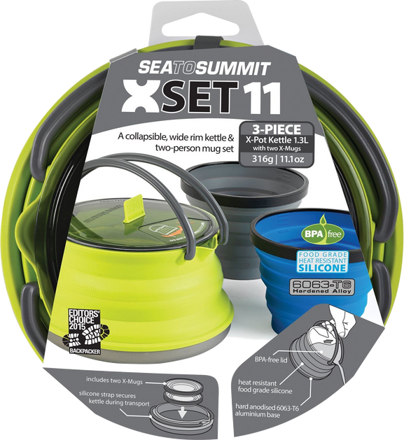 Набор посуды Sea to summit X-Set 11 (1.3L Kettle + 2 X-Mugs)