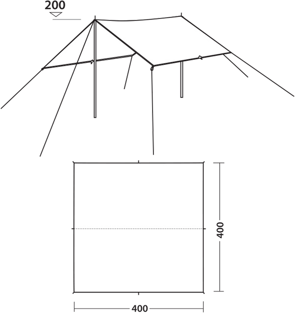 Тент Easy Camp Tarp 4 x 4 m Granite Grey (120329) 928286 фото