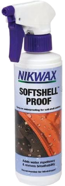 Nikwax Soft shell proof 300ml (спрей для придання водовідштовхуючих властивостей Softshel)