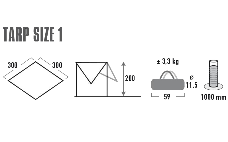 Тент High Peak Tarp 1 3 x 3 m Grey (10031) 926808 фото